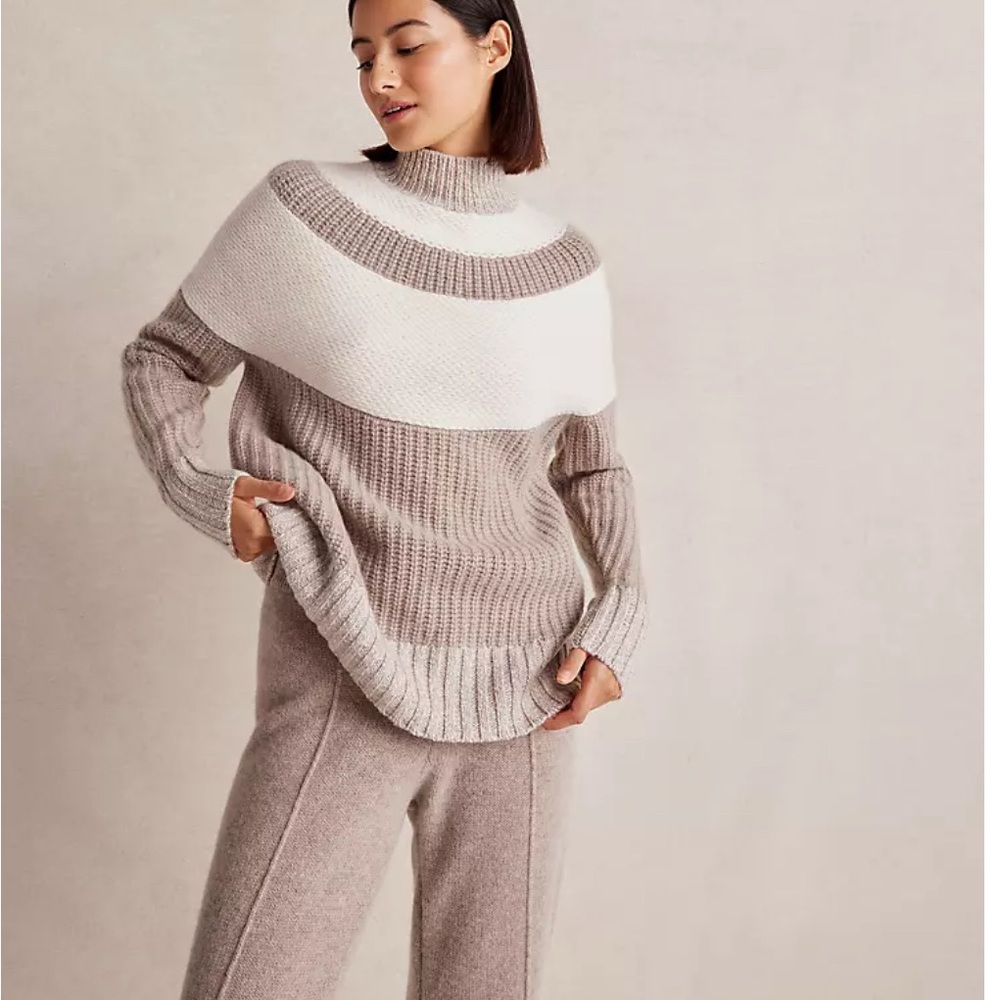 Ann Taylor Haven Colorblock Cashmere Sweater